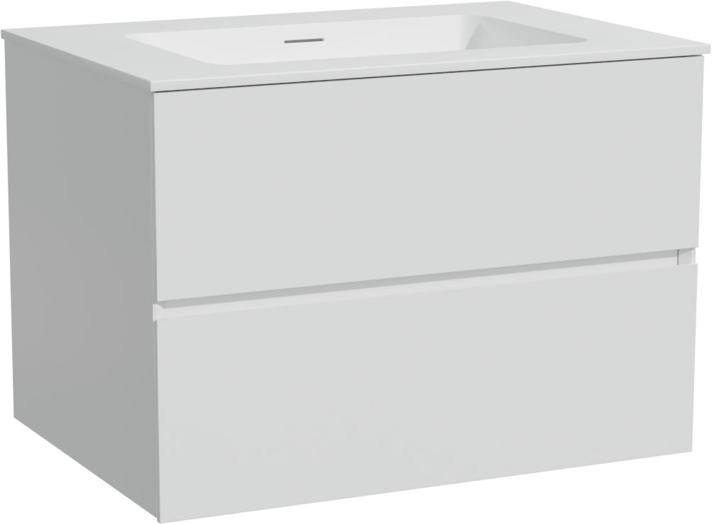 Storke Edge zwevend badmeubel 75 x 52 cm hoogglans wit met Mata enkele wastafel in solid surface mat wit