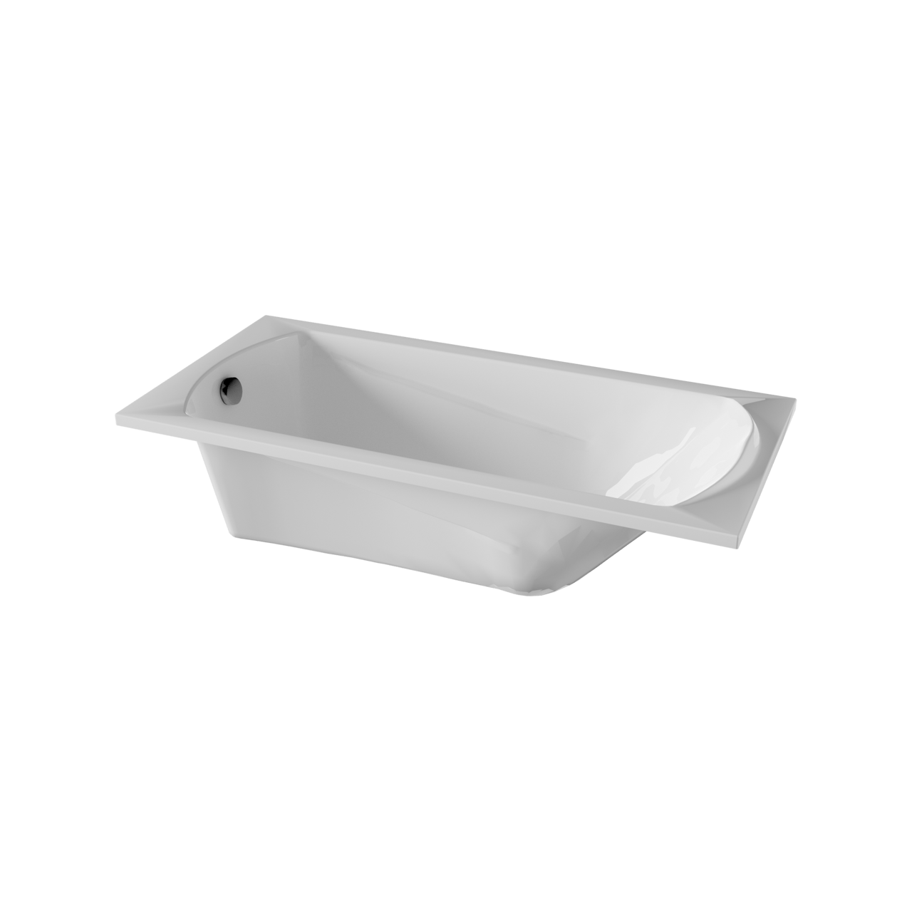 Linie Tessa Mini eenpersoons inbouwbad 150 x 70 cm acryl Glanzend Wit