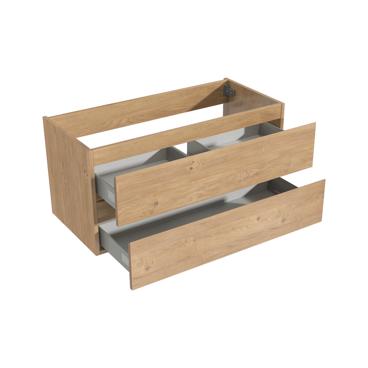 Storke Delta zwevend wastafelonderkast 100 x 48 cm natuur eik 2 lades