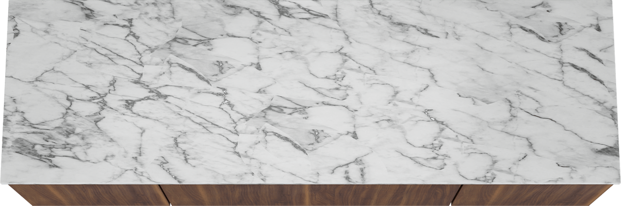 Balmani Sfera meuble salle de bains suspendu 180 x 55 cm noyer américain avec Stretto tablette simple ou double en marbre carrara