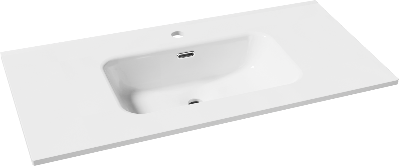 Linie Baro Einzelwaschtisch, glänzend weiße Porzellan, 90 x 46 cm