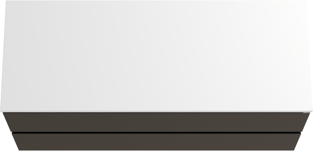 Linie Lado hängendes Möbelstück Set: 120 x 46 cm, Schwarz matt, mit Lado Doppel Waschtischplatte, Marmorkomposit Weiß matt