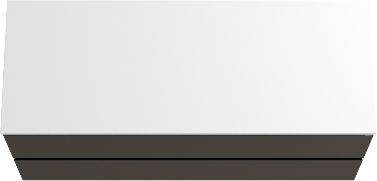 Linie Lado zwevend badkamermeubel 120 x 46 cm mat zwart met Lado dubbel tablet in composietmarmer mat wit