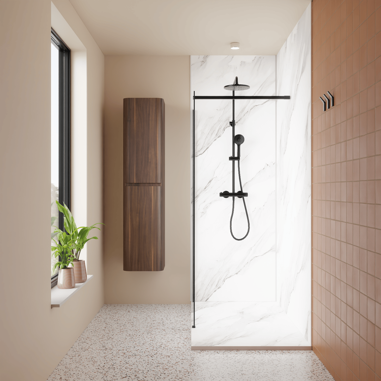 Luca Varess Suite receveur de douche 160 x 90 cm marbre composite Marble White 