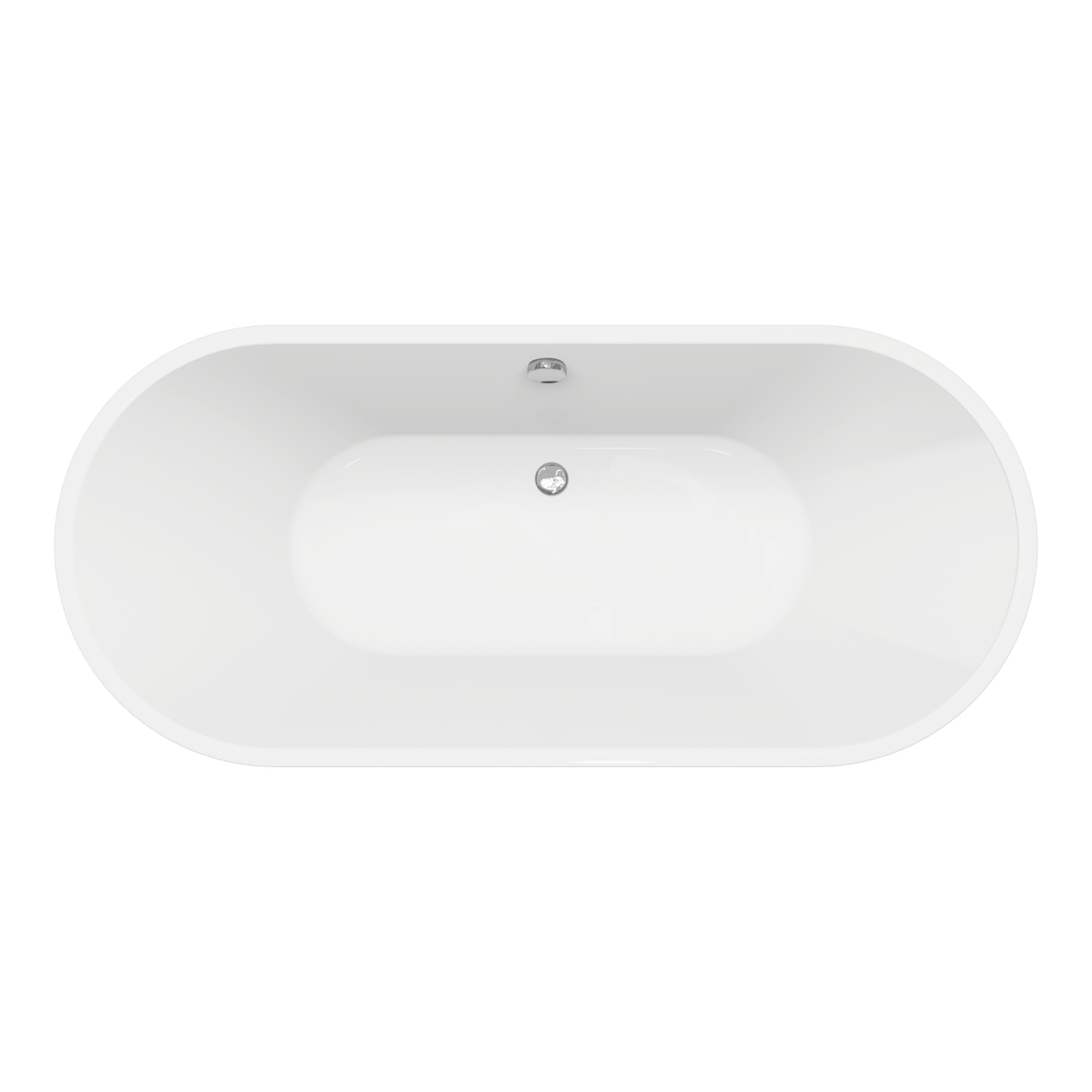 Linie Paulo ovaal vrijstaand bad 177,5 x 80 cm acryl Glanzend Wit