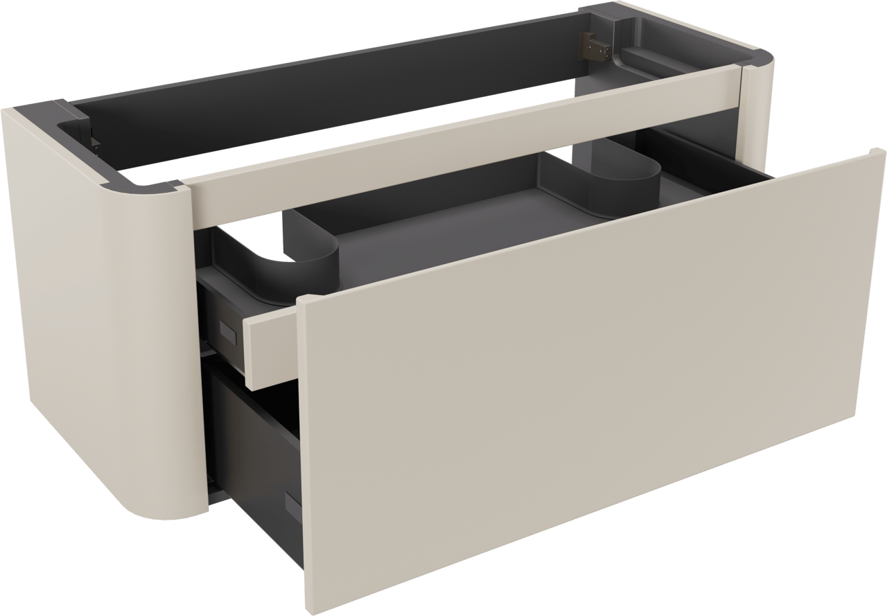 Storke Soft  hängendes möbelstück Waschtischunterschränke 120 x 46 cm Sand matt 2 Schubladen