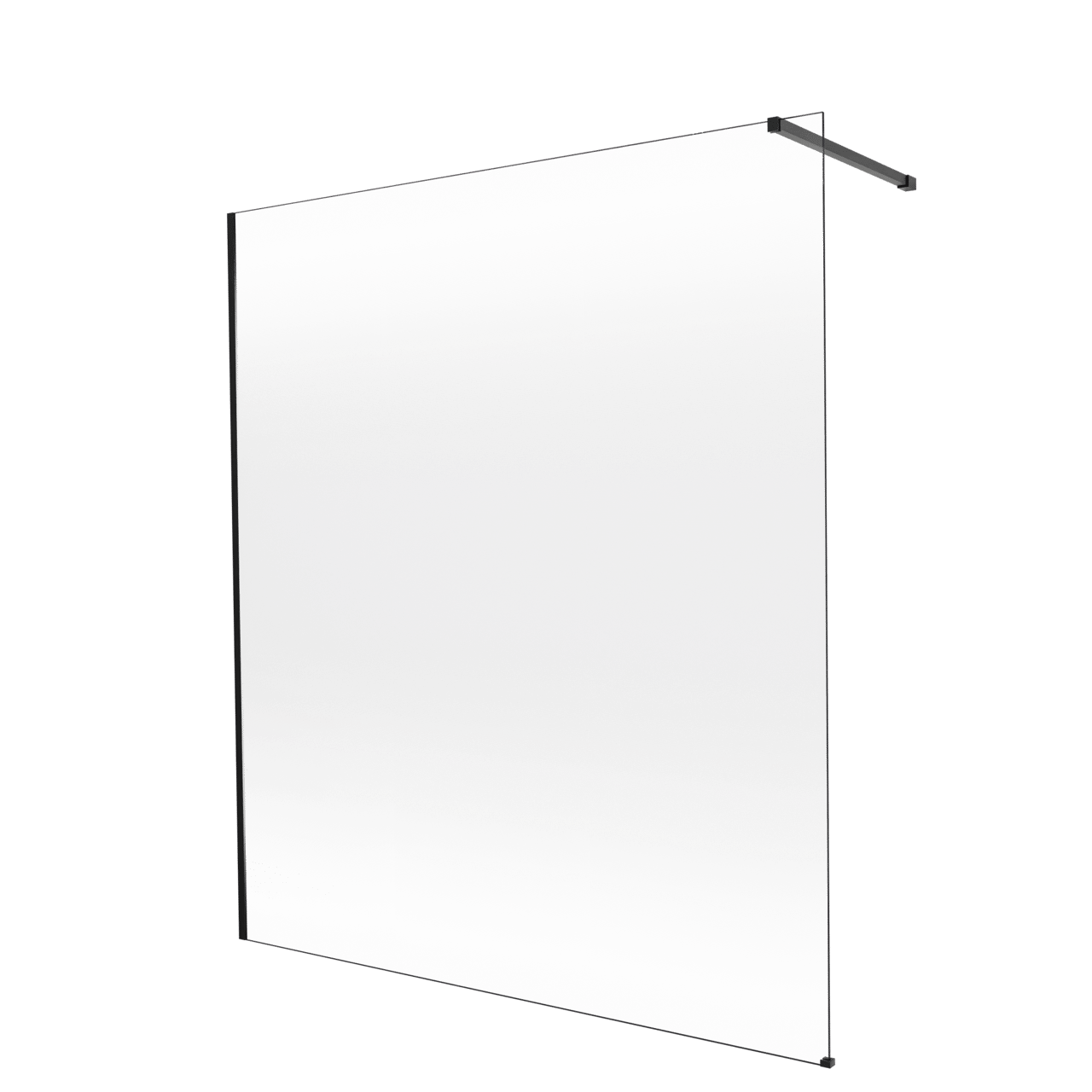 Balmani Modular Walk-In Dusche: 180 x 200 cm, Permafrost, inklusive Coating, Profil Schwarz matt