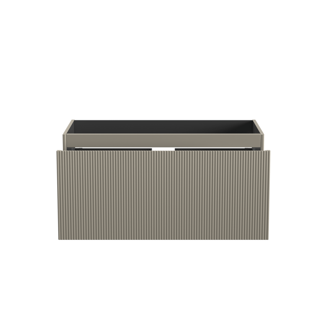 Storke Ribs meuble sous-lavabo suspendu 105 x 52 cm soie grise 2 tiroirs