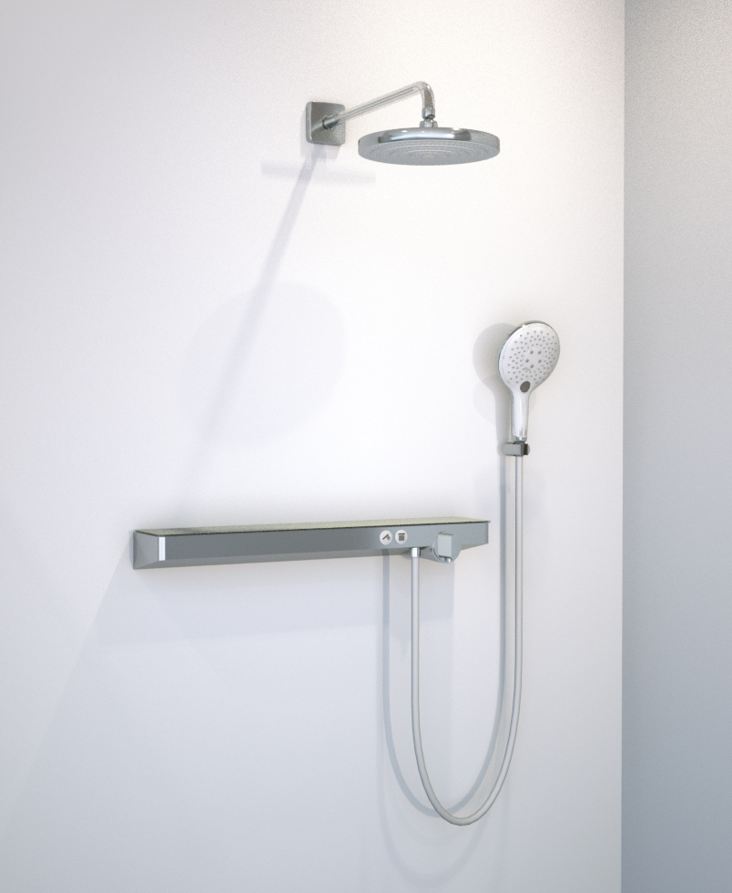Hansgrohe Raindance Select S 150 Ecosmart Handbrause, 3 Strahlfunktionen, Chrom Glänzend und weiß