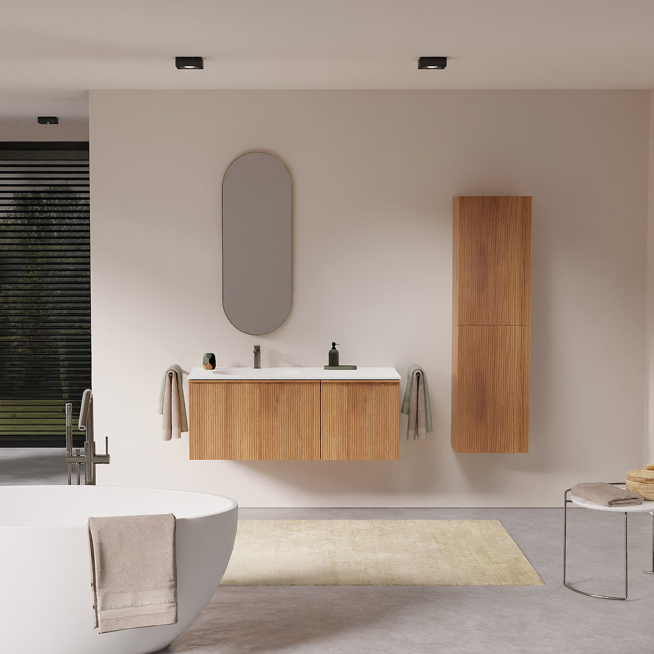 Balmani Forma meuble salle de bains avec lavabo Tablo Oval