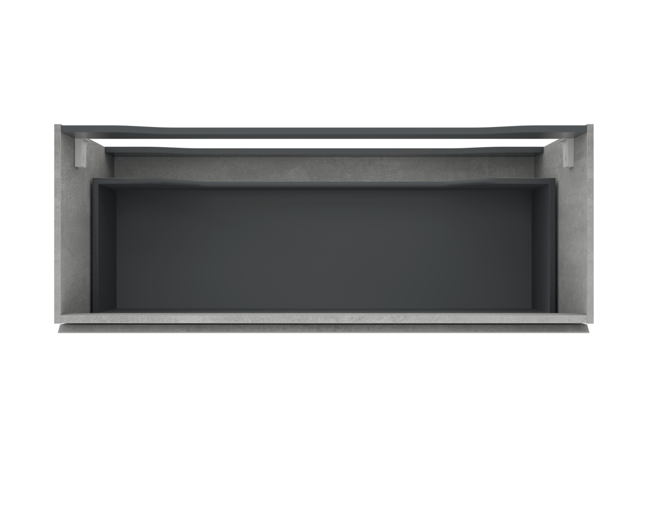 Linie Lado hängender Waschbeckenunterschrank: 120 x 46 cm, Beton dunkelgrau, 1 Schublade