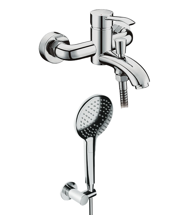 Linie Sybelle Badewannenarmatur: inkl. Handbrauseset, Chrom glänzend