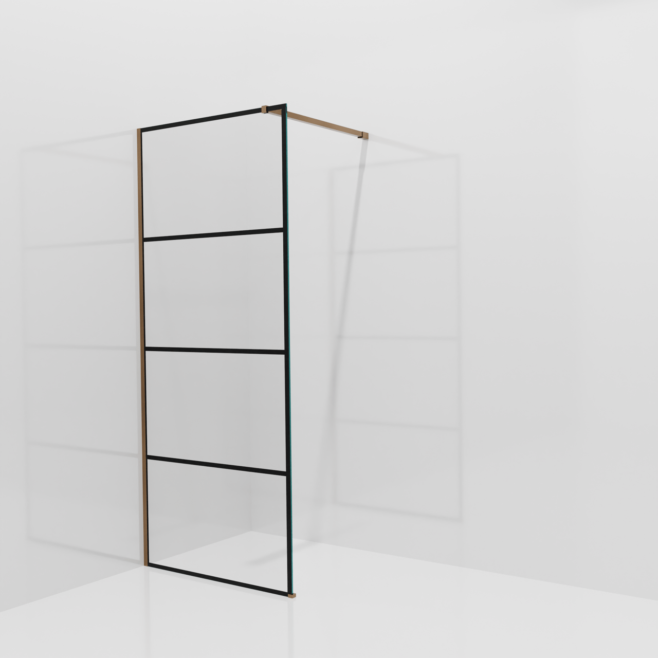 Balmani Modular Walk-In Dusche: 90 x 200 cm, Lined, Profil Brushed Rosegold