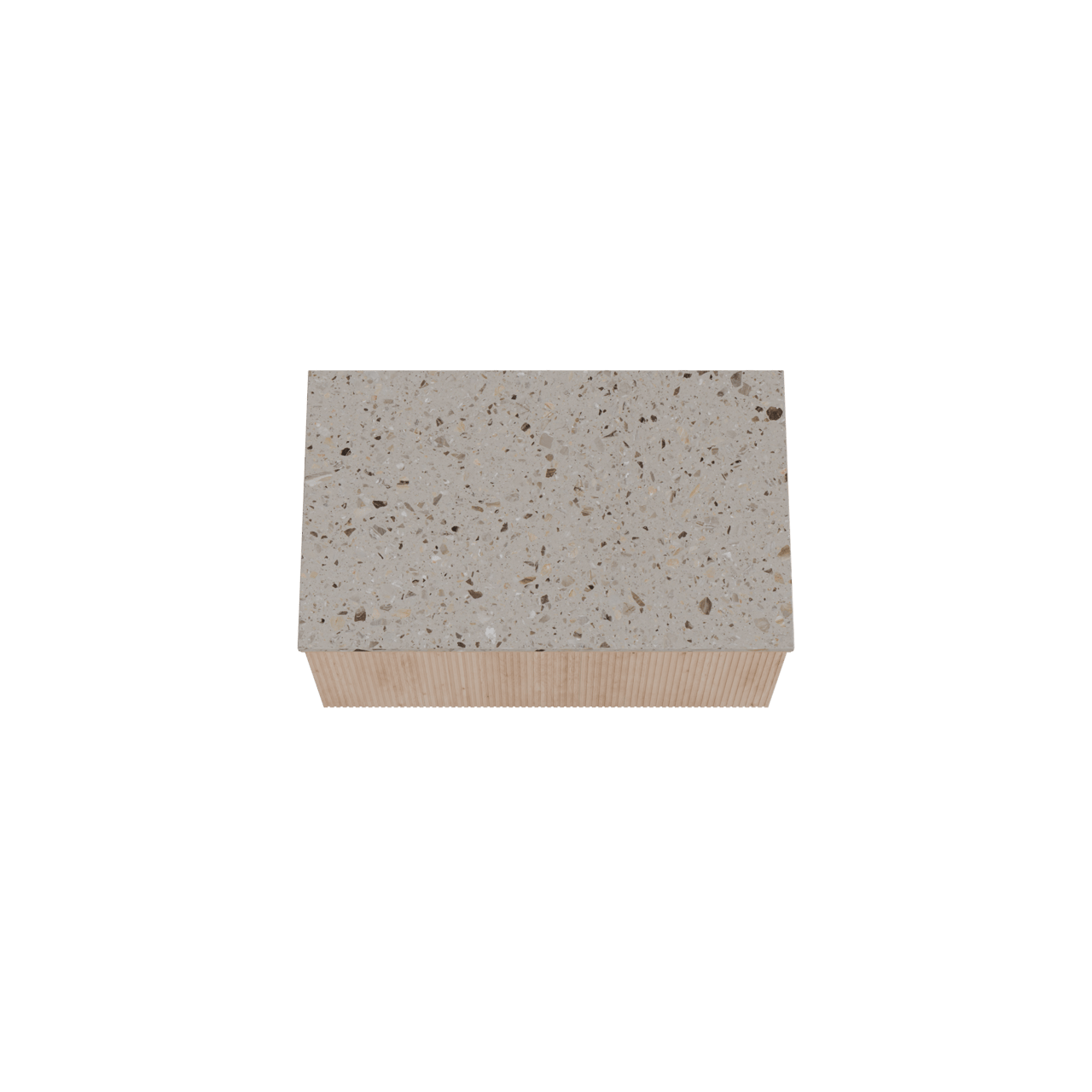 Balmani Forma meuble salle de bains suspendu 90 x 55 cm chêne naturel avec Stretto tablette simple en terrazzo greige terrazzo, Nervure droite symétrique verticale