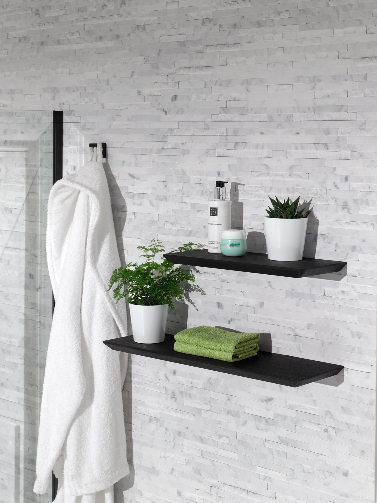 Balmani Mitra Wandregal, schwarz matt, 40 x 16 cm