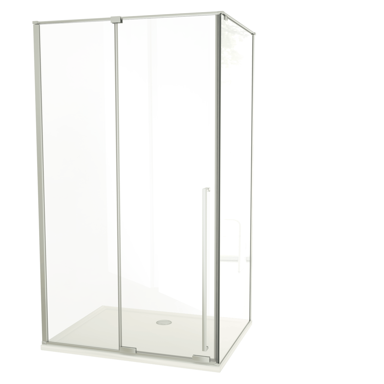 Luca Varess Stilus paroi de douche avec porte coulissante et paroi latérale fixe 120 x 90 cm verre transparent profil chrome brillant