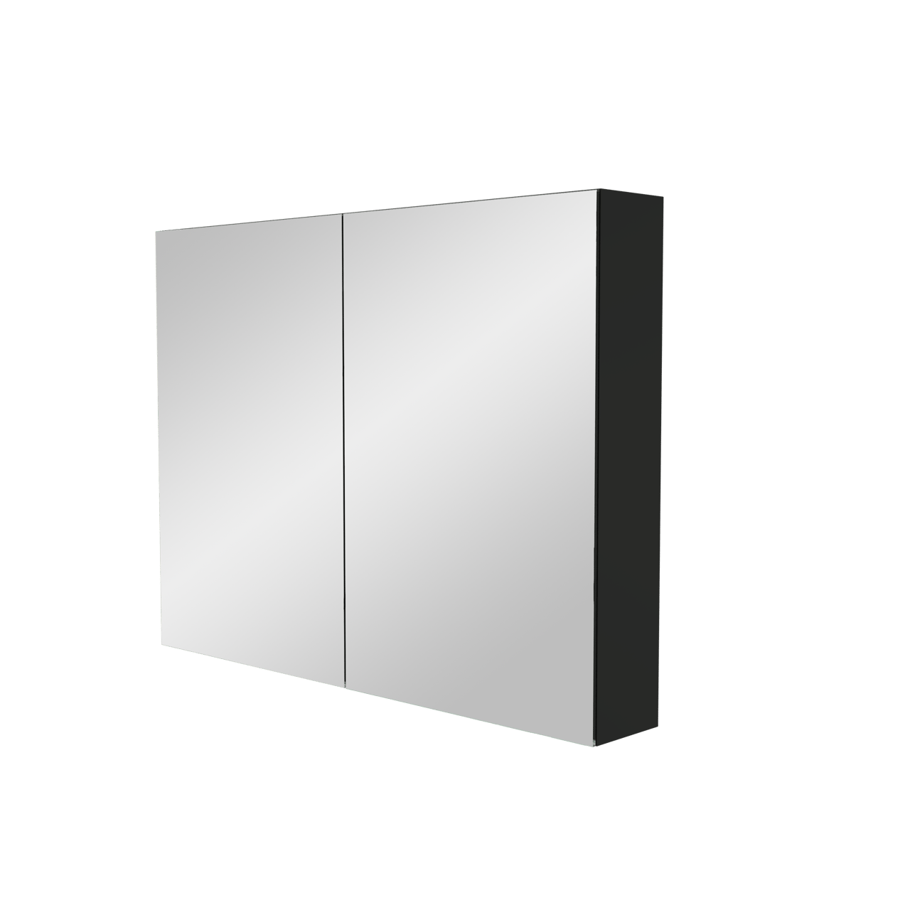 Storke Reflecta Spiegelschrank Bad: 100 x 75 cm, Schwarz Matt