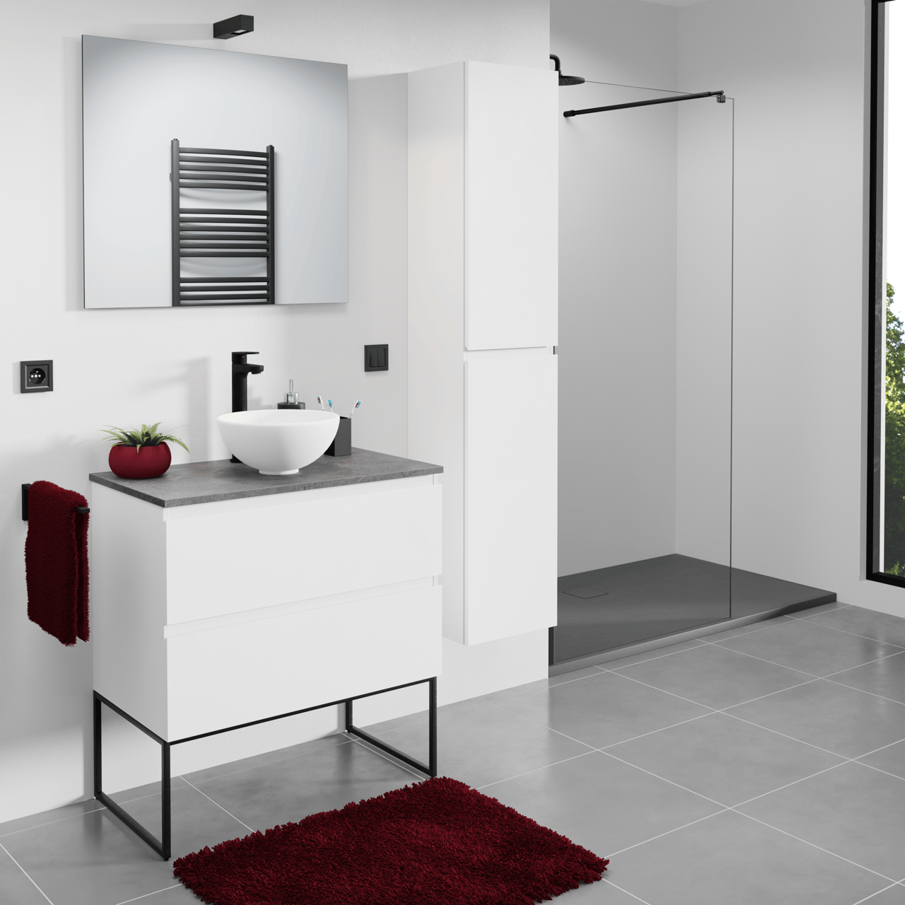 Linie Lado decoratieve frame Mat Zwart 80 x 44 cm