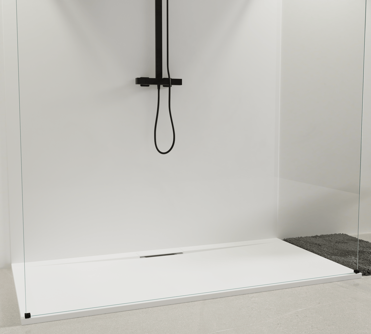 Balmani Dolce receveur de douche 180 x 90 cm Solid Surface blanc mat