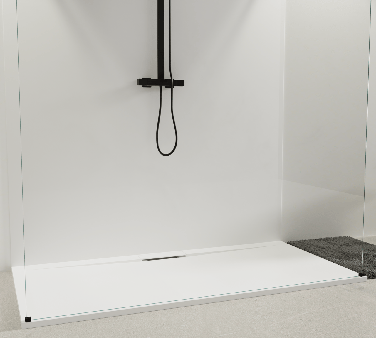 Balmani Dolce receveur de douche 180 x 90 cm Solid Surface blanc mat