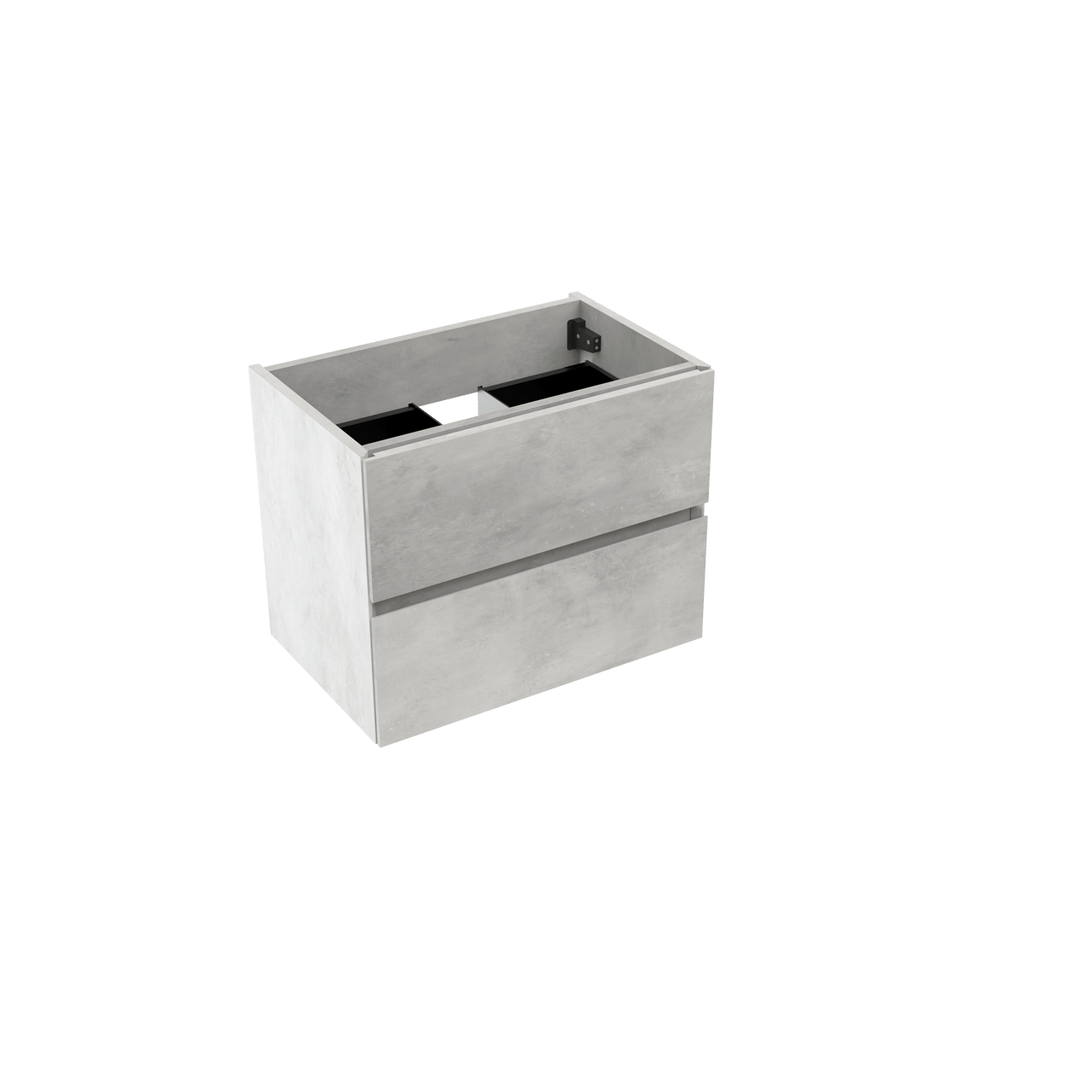 Storke Edge zwevende wastafelonderkast 60 x 40 cm beton zilvergrijs 2 lades