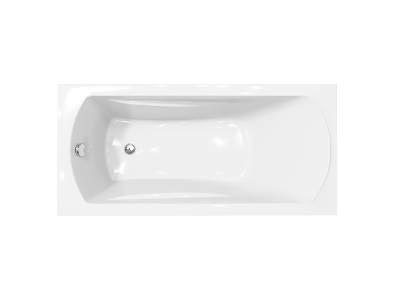 Linie Tessa Mini eenpersoons inbouwbad 150 x 70 cm acryl Glanzend Wit