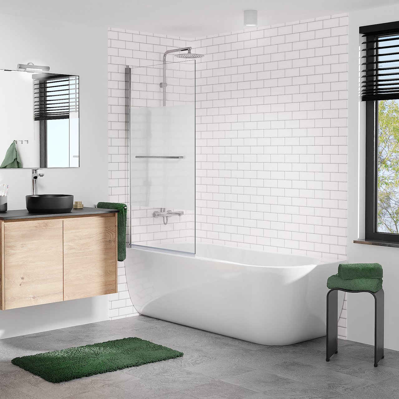 Blaufoss Olympic 250 kit de douche chrome brillant