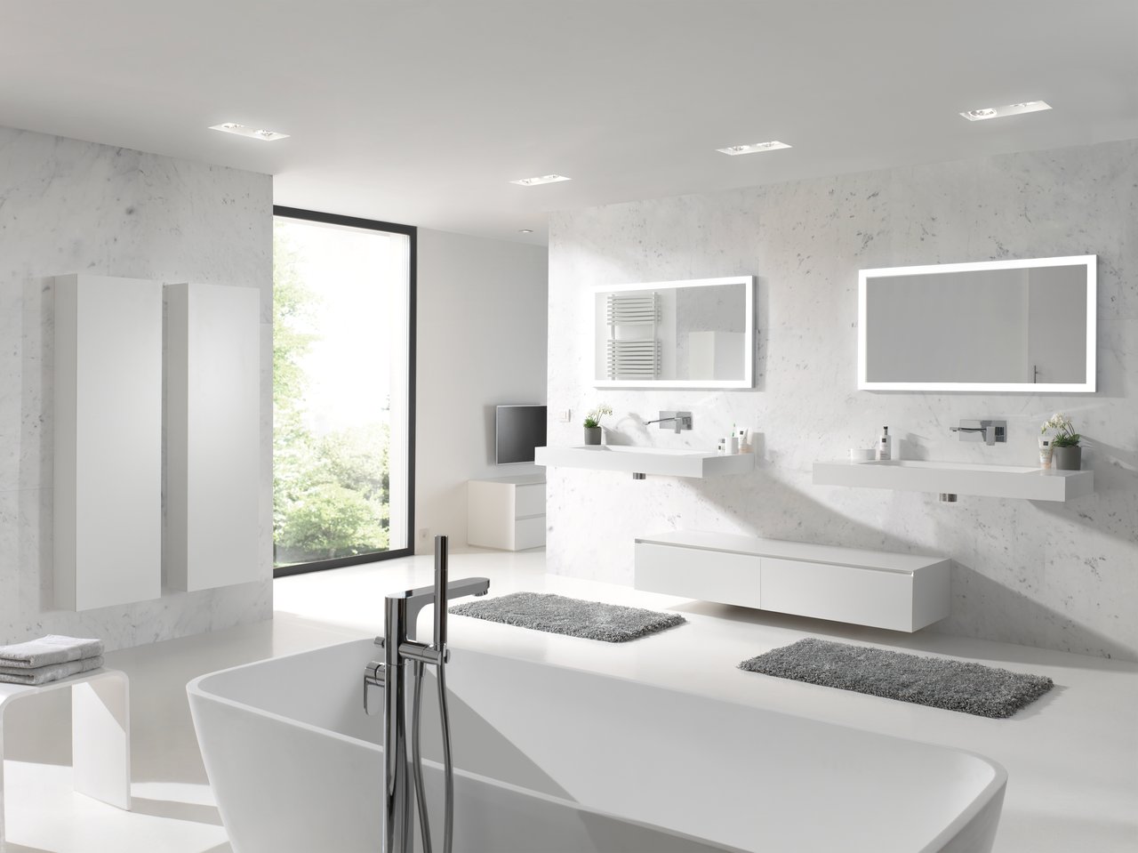 Balmani Giro rechthoekig badkamerspiegel 120 x 65 cm met spiegelverlichting