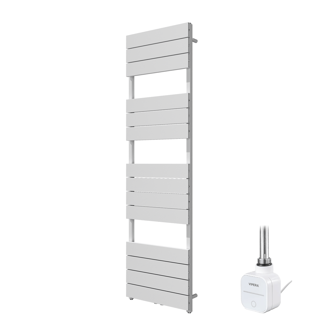 Vipera Teide Einzel Handtuchheizkörper 50 x 180 cm Elektrische Heizung Weiß matt Seiten- und Mittelanschluss 800W, inkl. Widerstand