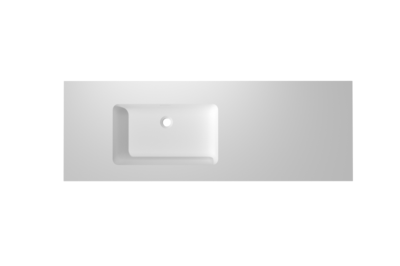 Storke Mata High asymmetrisch linkse wastafel matte Solid Surface 150 x 52 cm