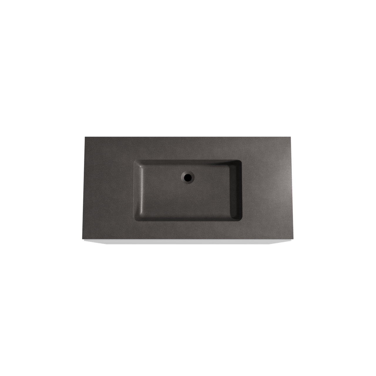 Storke Edge meuble salle de bains à poser 105 x 52 cm blanc mat avec Scuro plan simple en quartz noir mat