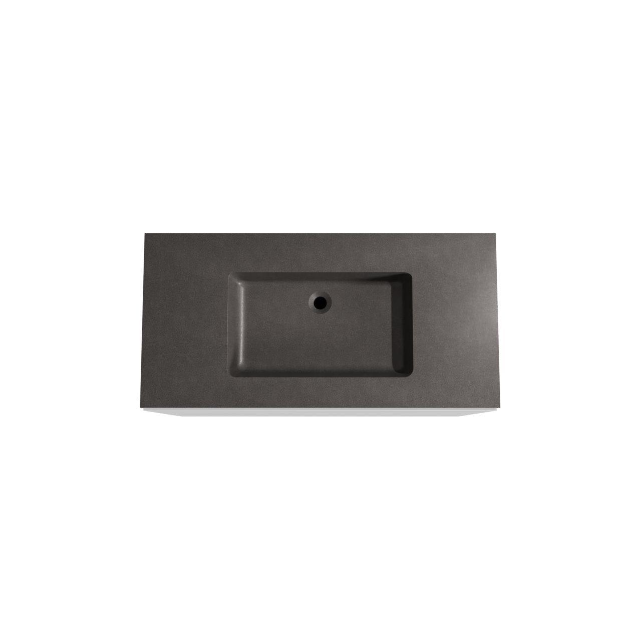 Storke Edge freistehendes Möbelstück Set: 105 x 52 cm, Weiß matt, mit Scuro Einzelwaschtisch, Quarz Schwarz matt