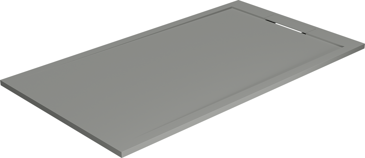 Balmani Andes douchebak 160 x 90 cm solid surface steengrijs mat