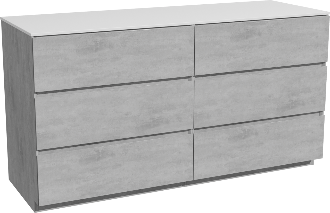 Storke Edge staand badmeubel 150 x 52 cm beton donkergrijs met Tavola enkel of dubbel wastafelblad in solid surface mat wit