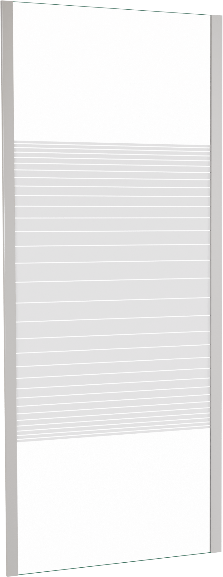 SanyOne Anton zijpaneel 80 cm Gestreept glas glanzend wit profiel