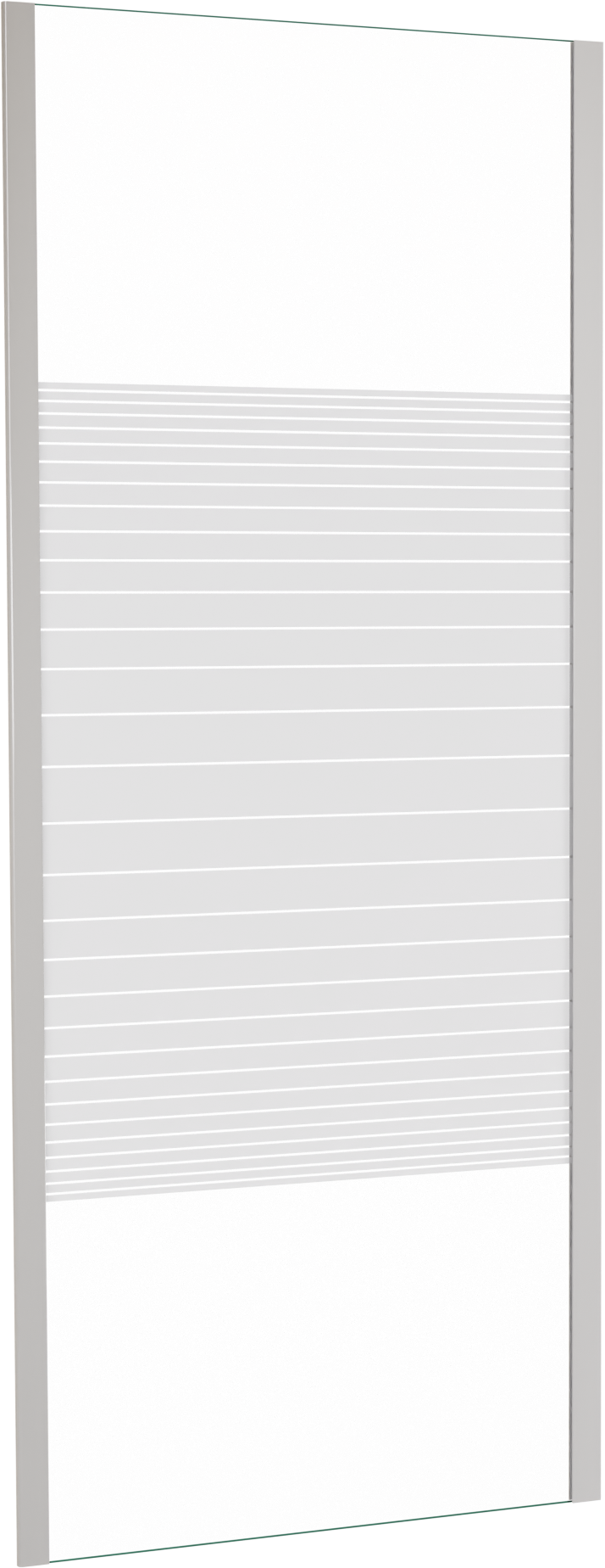 SanyOne Anton zijpaneel 80 cm Gestreept glas glanzend wit profiel