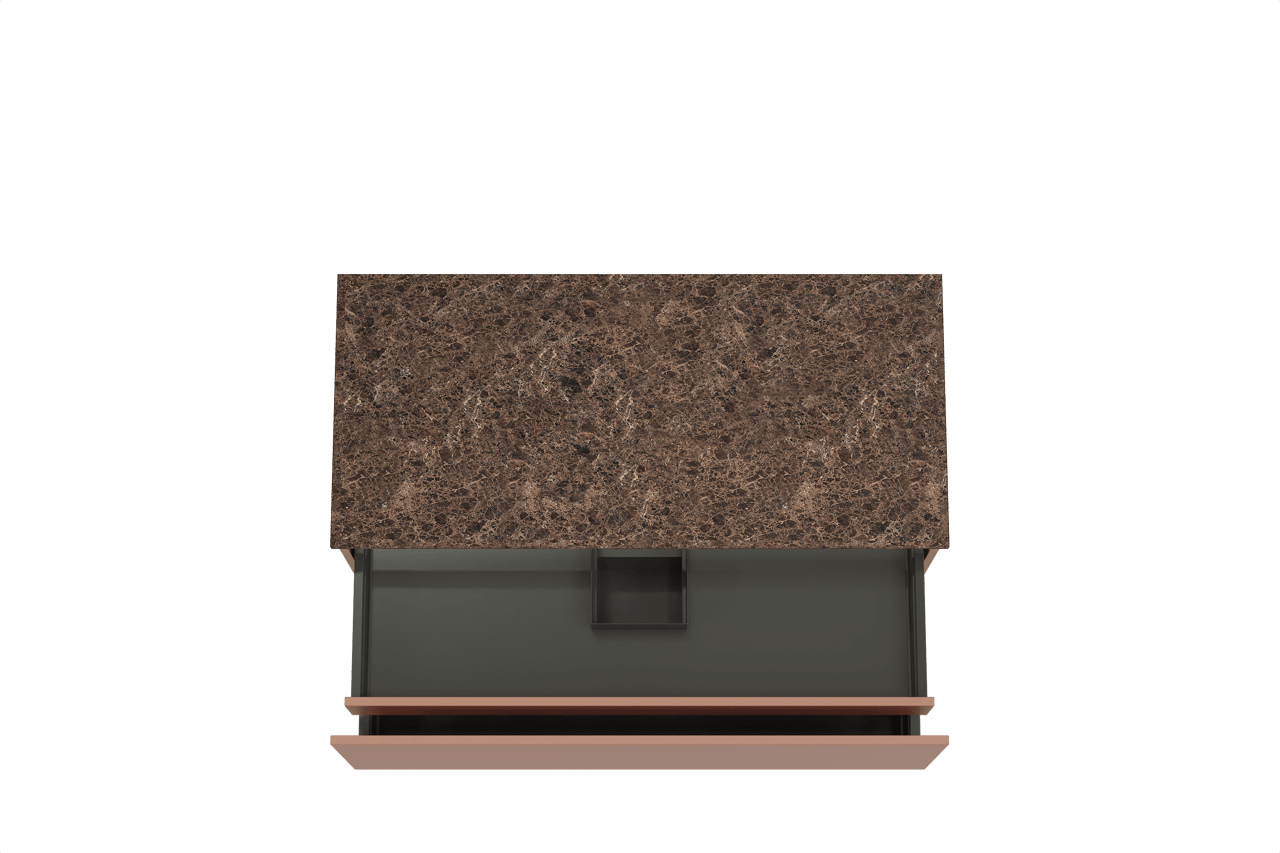 Balmani Sfera meuble salle de bains suspendu 120 x 55 cm cotto avec Stretto tablette simple ou double en marbre dark emperador