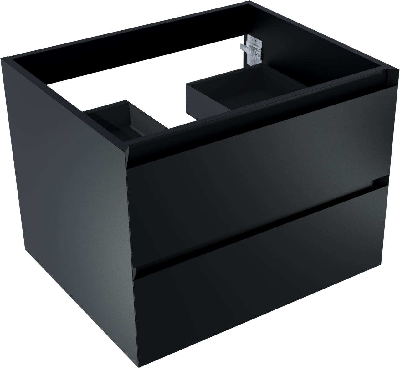 Balmani Mitra meuble sous-lavabo suspendu 67,5 x 55 cm Noir Mat 2 tiroirs