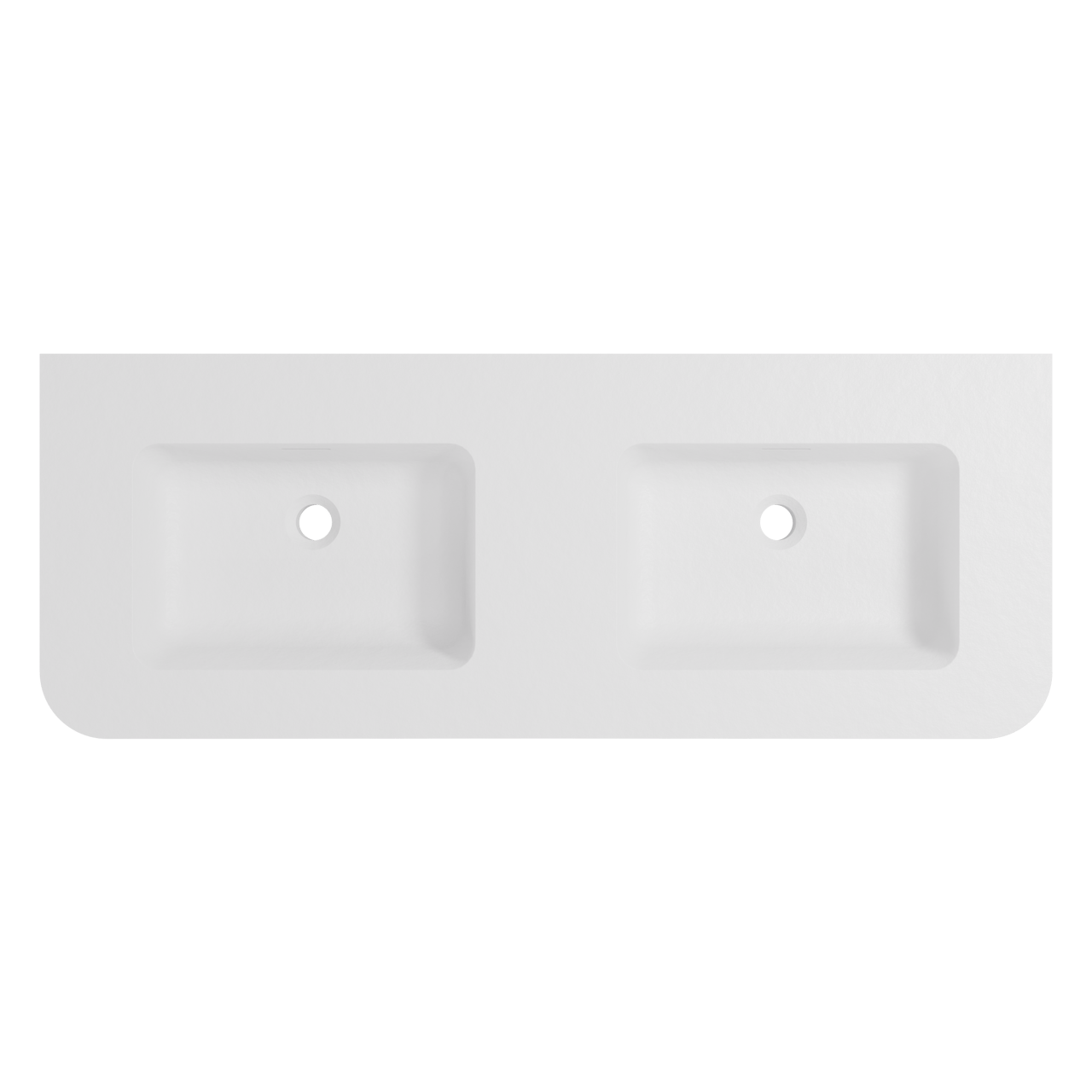 Storke Mata Soft dubbele wastafel mat witte solid surface 120 x 46 cm