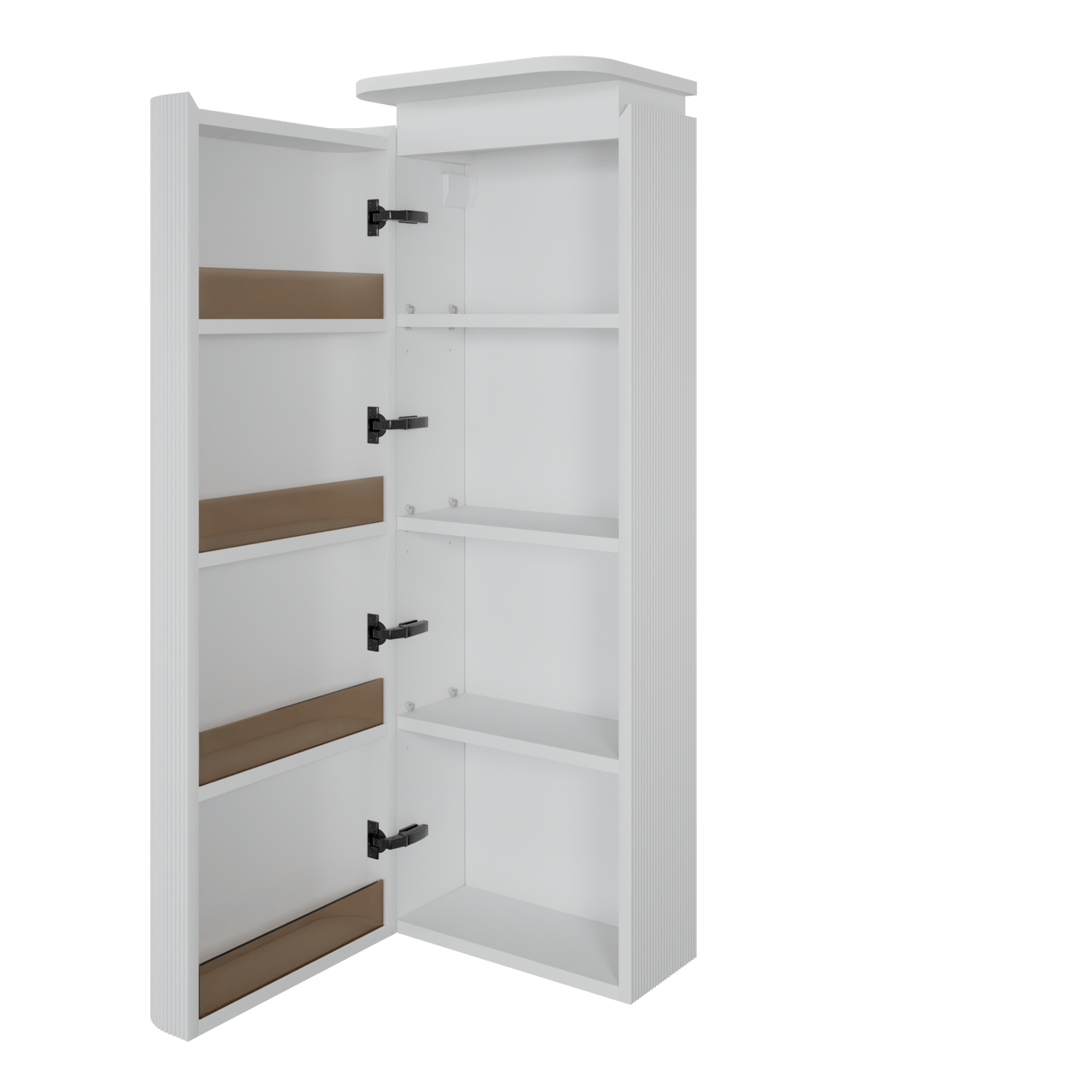 Balmani Moon Badhochschrank: Hängend, Links, weiß matt, 44 x 32 x 130 cm