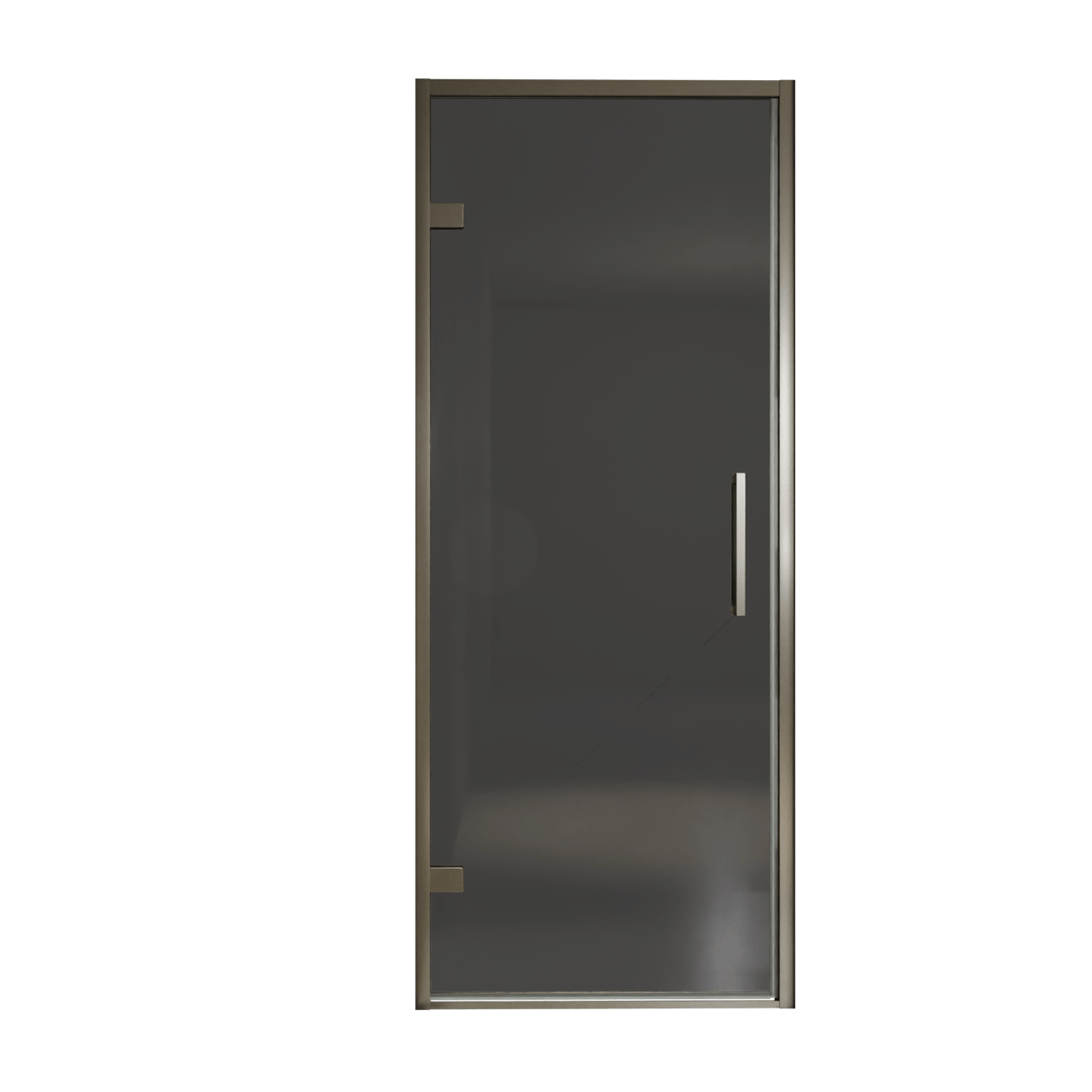 Balmani Senses Design douche draaideur links 90 cm x 210 cm Rookglas, Brushed GunMetal profielen, met coating