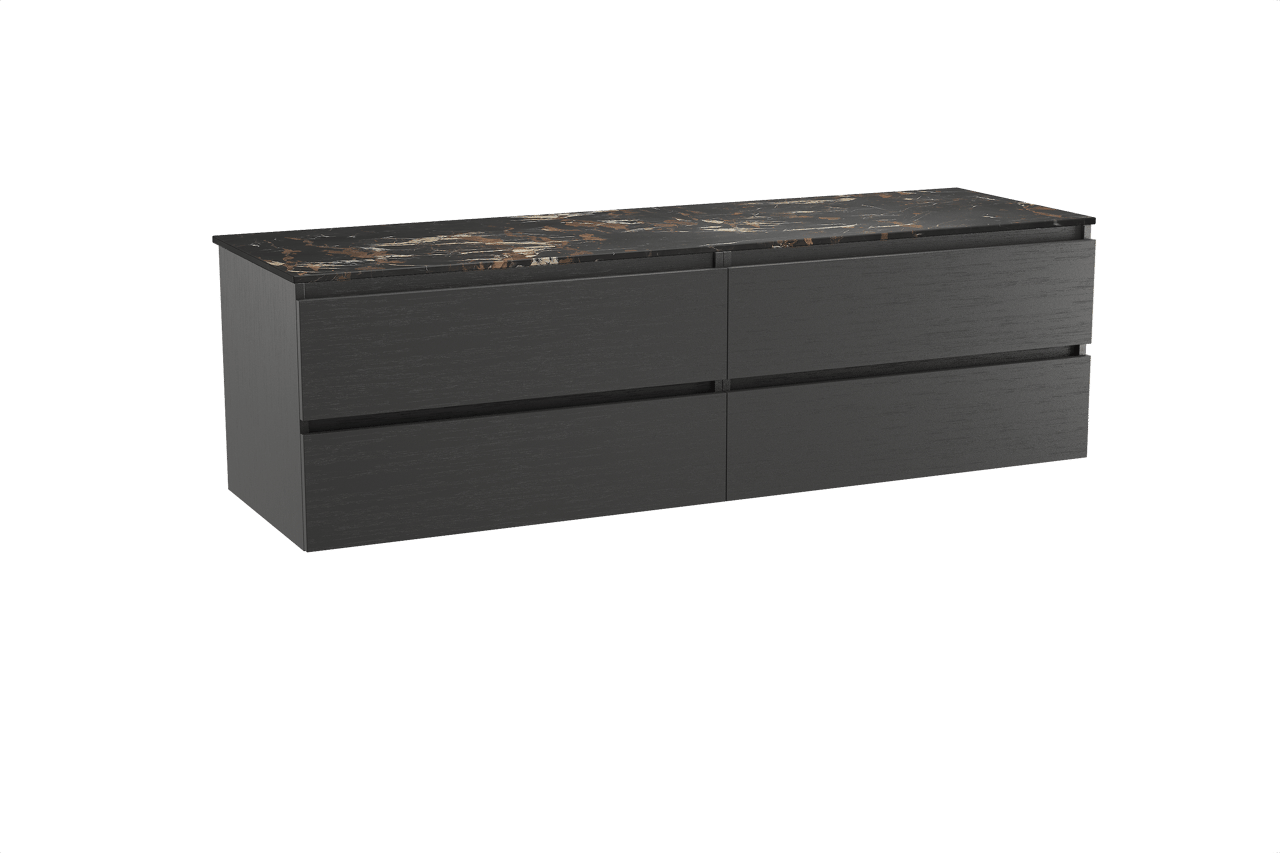 Balmani Lucida meuble salle de bains avec tablette pour vasques Stretto