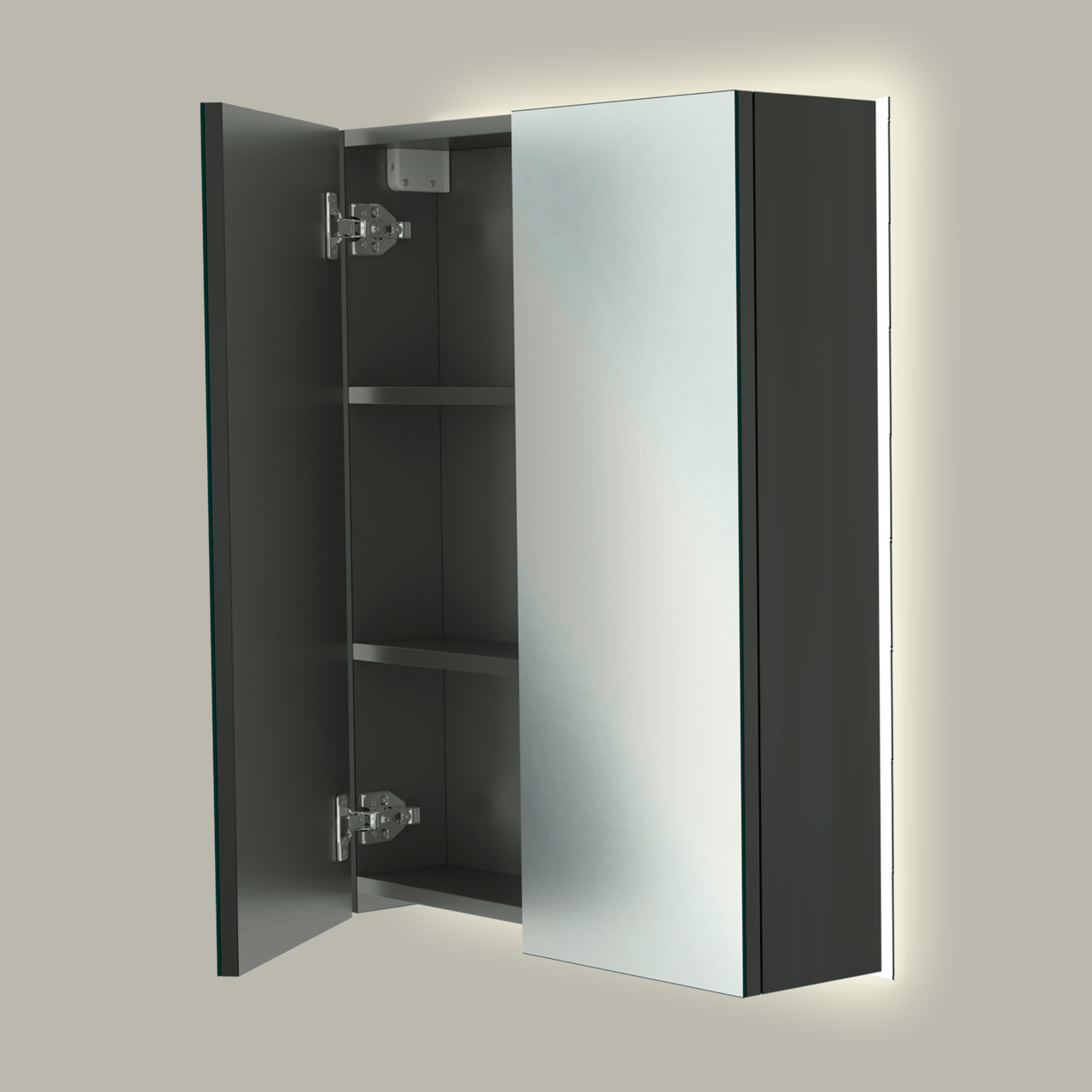 Linie Montro armoire de toilette lumineuse 60 x 75 cm noir mat