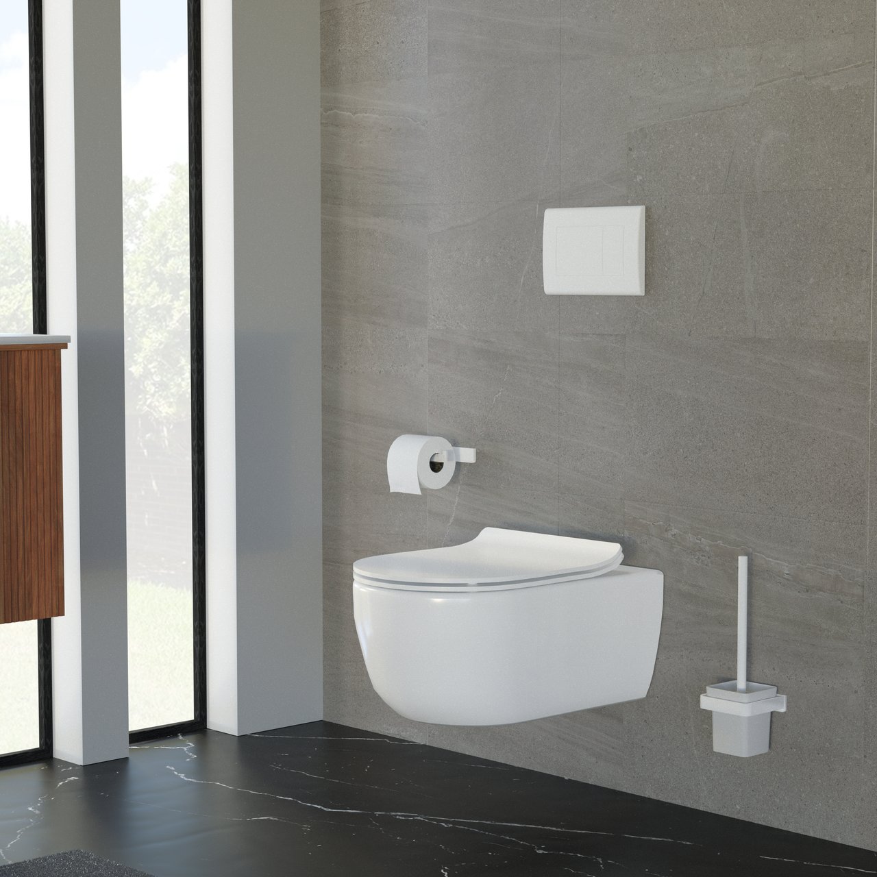 Luca Varess Metro hangend toilet hoogglans wit randloos met fino wc-bril