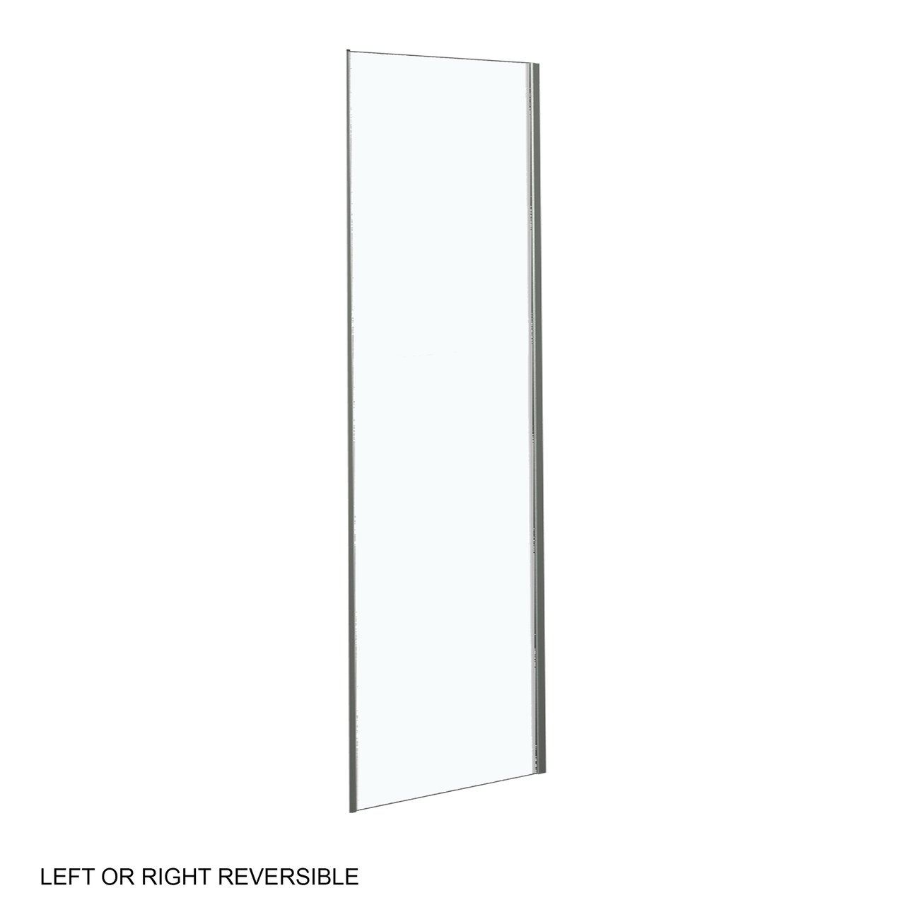 Luca Varess Morano paroi de douche avec porte coulissante et paroi latérale fixe 140 x 80 cm verre transparent profil chrome brillant - panneau latéral