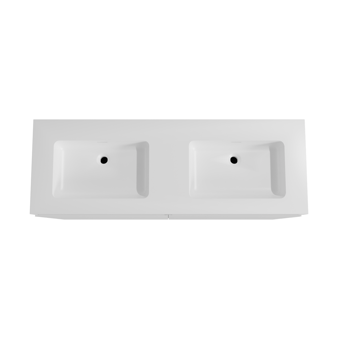 Storke Edge staand badmeubel 150 x 52 cm mat wit met Mata High dubbele wastafel in solid surface mat wit