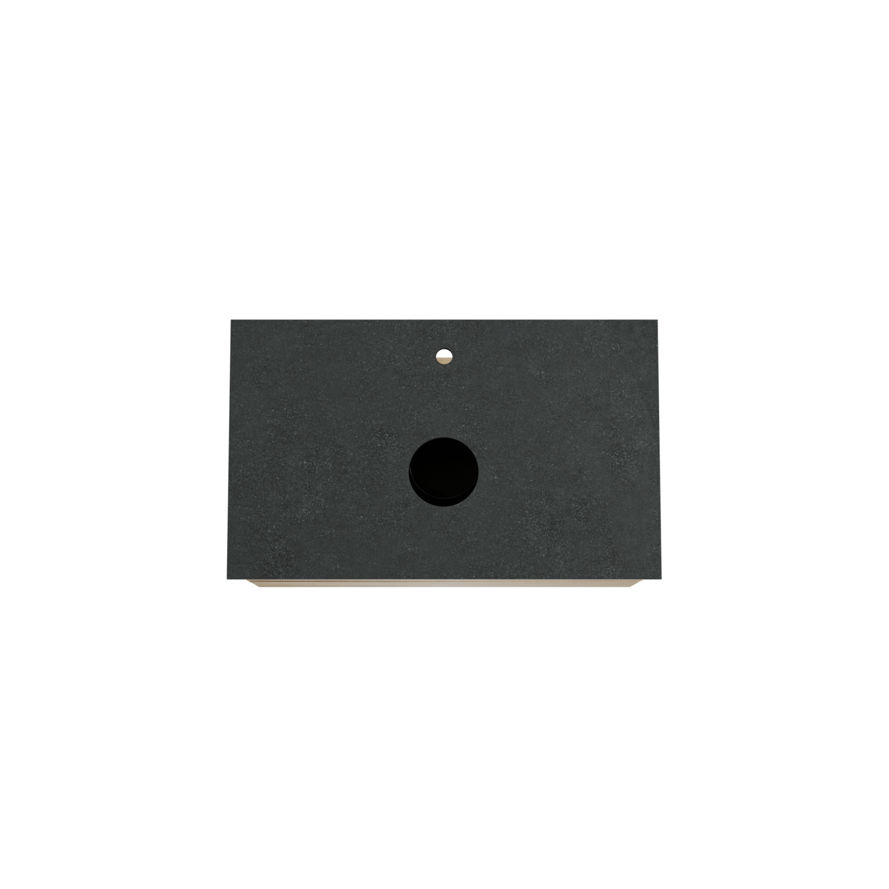 Balmani Mitra hängendes Möbelstück Set: 90 x 55 cm, Rohe Eiche, mit Facetta Einzel Waschtischplatte, Schwarzes Granit