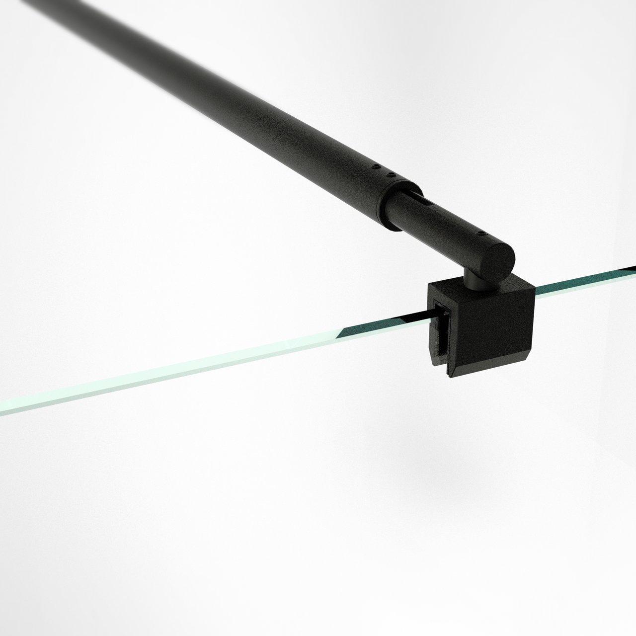 Linie Walk-In inloopdouche 140 x 200 cm helder glas mat zwart profiel