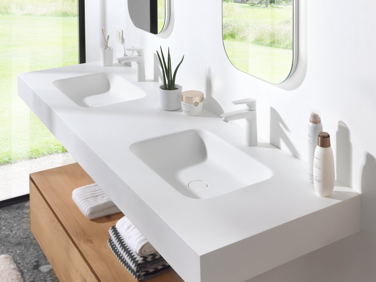 Balmani Mitra Elements zwevende wastafelonderkast 180 x 50 cm natuur eik 2 lades