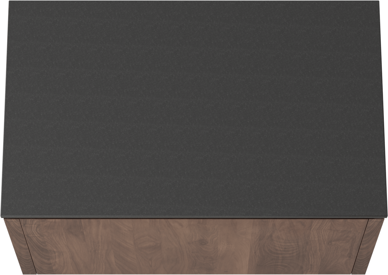 Balmani Eclips hängendes Möbelstück Set: 90 x 55 cm, Amerikanischer Nussbaum, mit Stretto Einzel Waschtischplatte Granit poliert